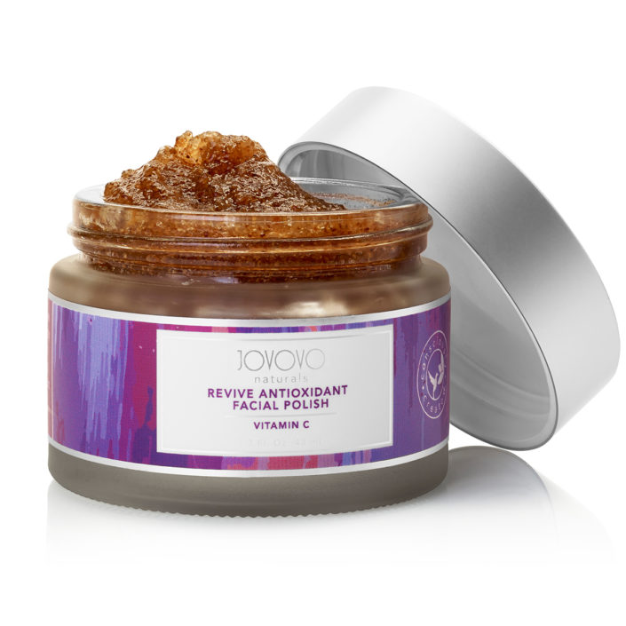 jovovo facial polish jovovo revive antioxidant facial polish displayed on white background
