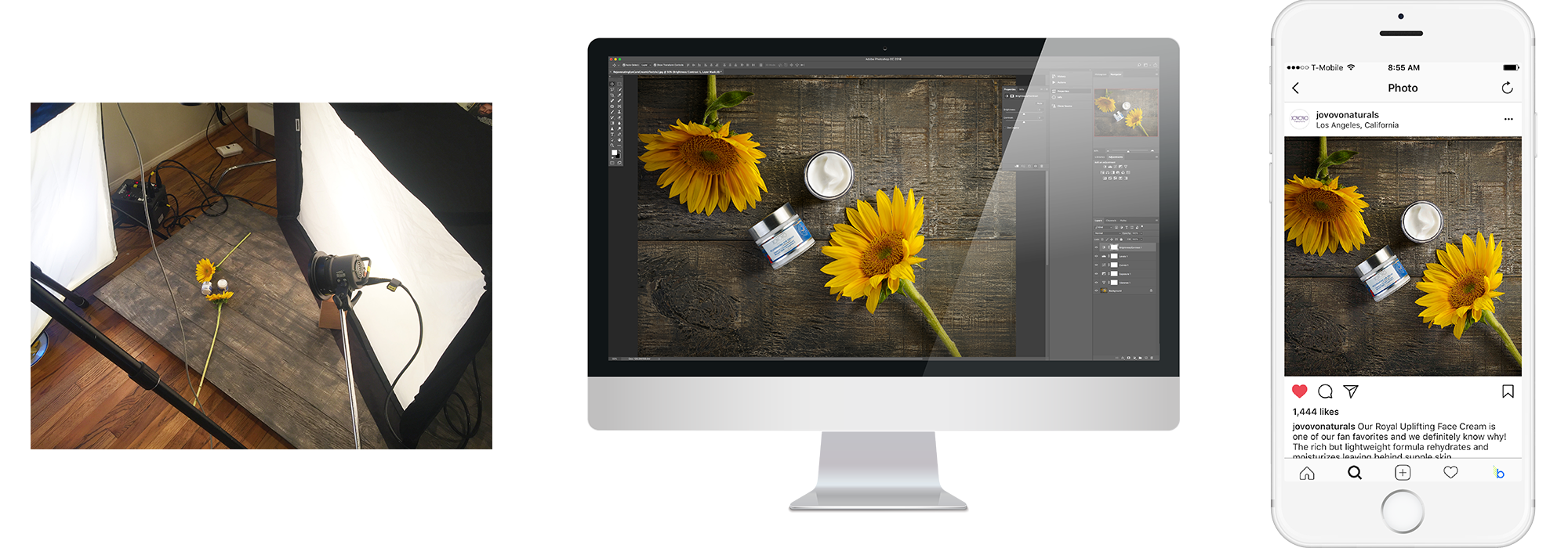 Product Shoots Process for skin care company