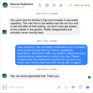 Social Media Moderation example messaging with shannon