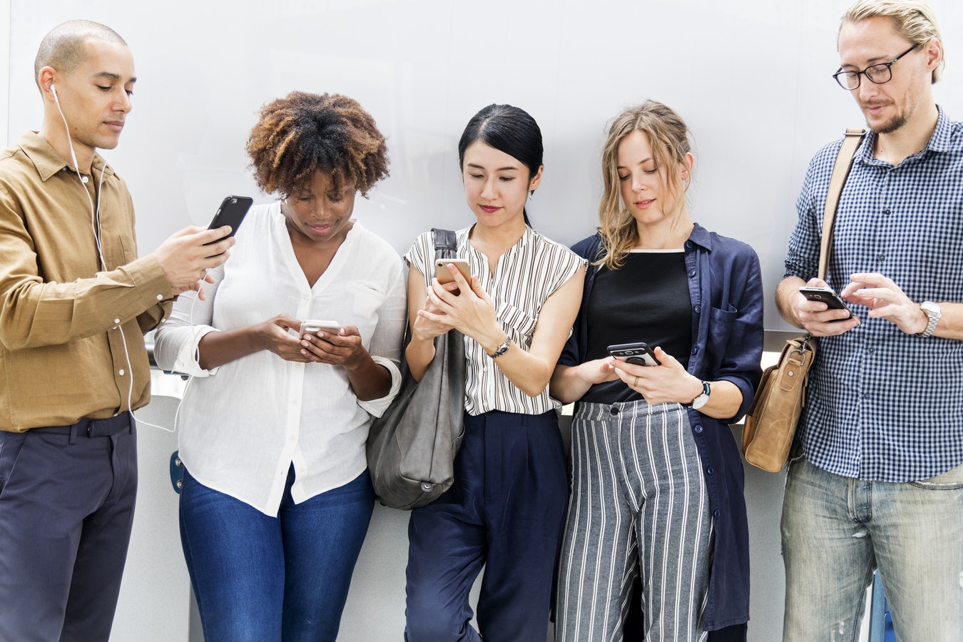Group on their phones