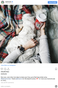 example of Starbucks reposting a photo to show Implementing User-Generated Content for Social Media