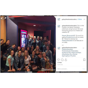 Screenshot of Galaxy Theatres fan photo post.