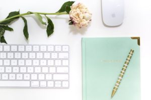 Social media agency clean modern working desk