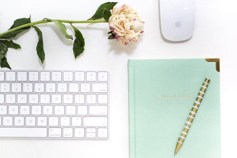 Social media agency clean modern working desk