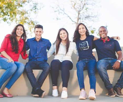 young people sitting