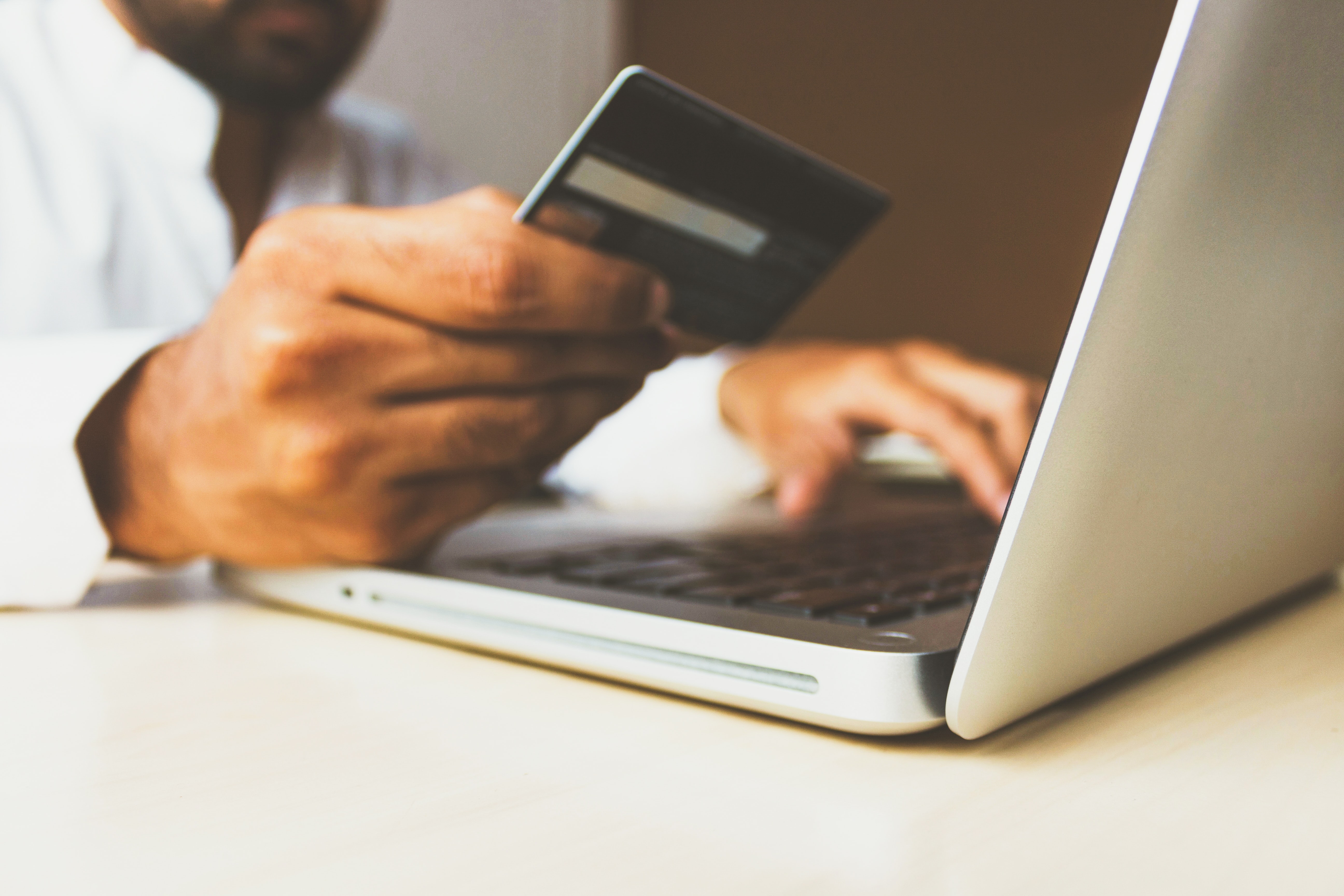 Social media marketing agency photo of online buying with debit card for blog post