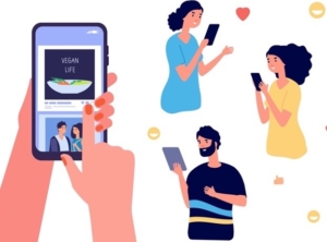 Happy people using rewards and media marketing agency