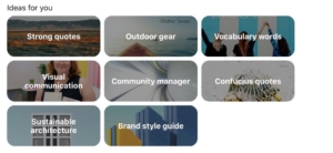 Personal Pinterest marketing agency categories