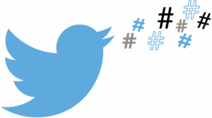 Twitter icon and hashtags for Twitter marketing agency