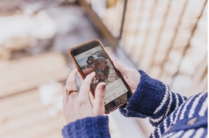 Instagram social media audience on mobile app