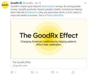 Twitter GoodRx screenshot to showcase B2C
