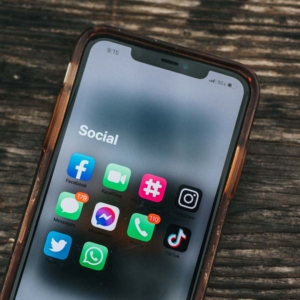 iPhone with Apps to showcase social media agency