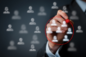 Visual representation of developing a target market