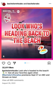Bachelor social media promoting similar shows